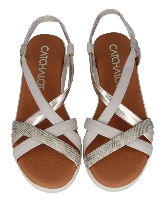 Sandalias De Tiras Para Mujer Catchalot 5401 En Color Taupe