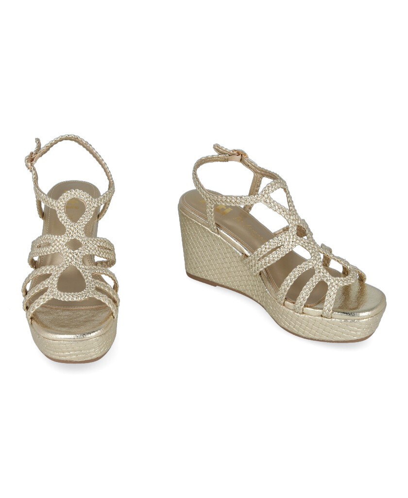 Sandalias de cuña metalizadas Xti 144056