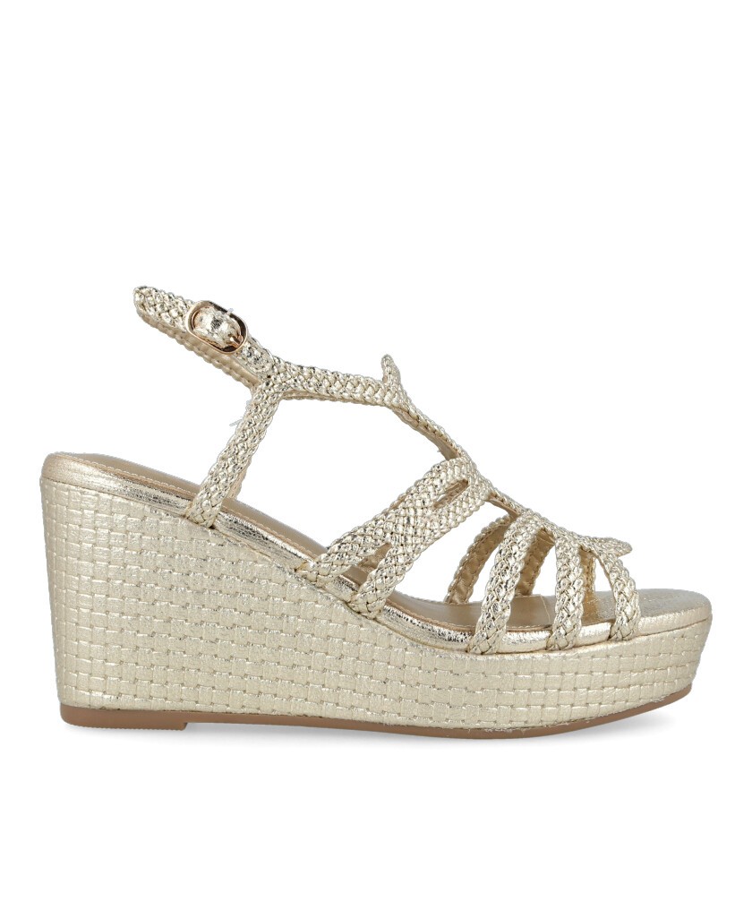 Xti 144056 metallic wedge sandals