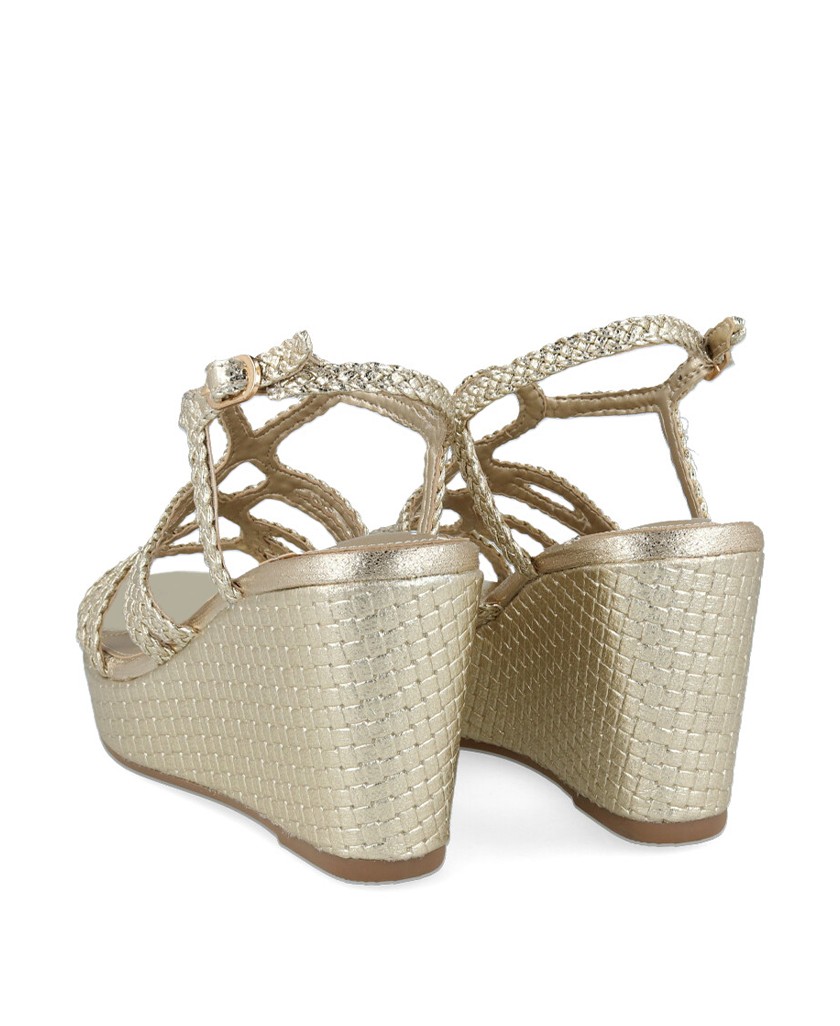 Sandalias de cuña metalizadas Xti 144056