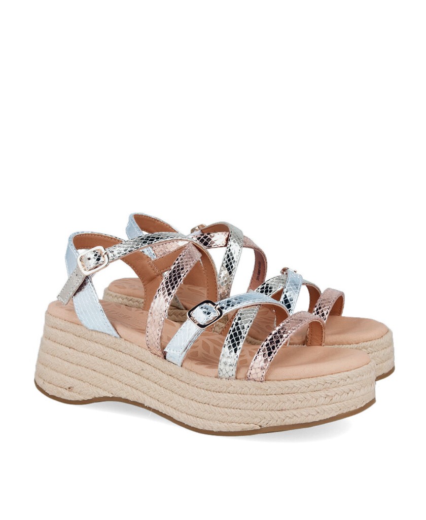 Metallic strappy sandals Mustang Giogia 59897