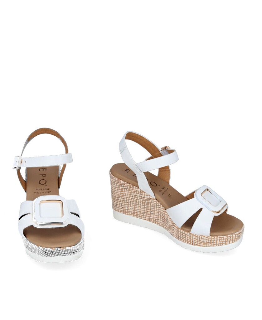Repo Phil Gatiér 51425 buckle wedge sandal