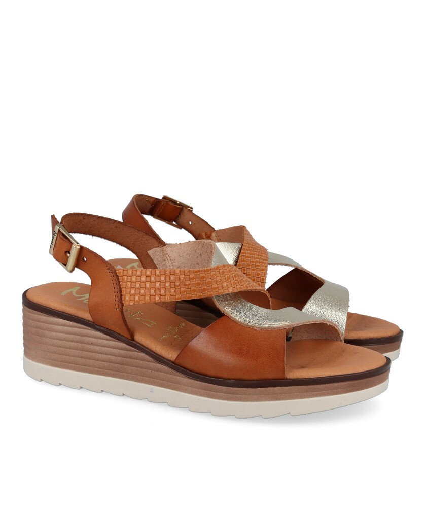 Marila Akron wedge leather sandals