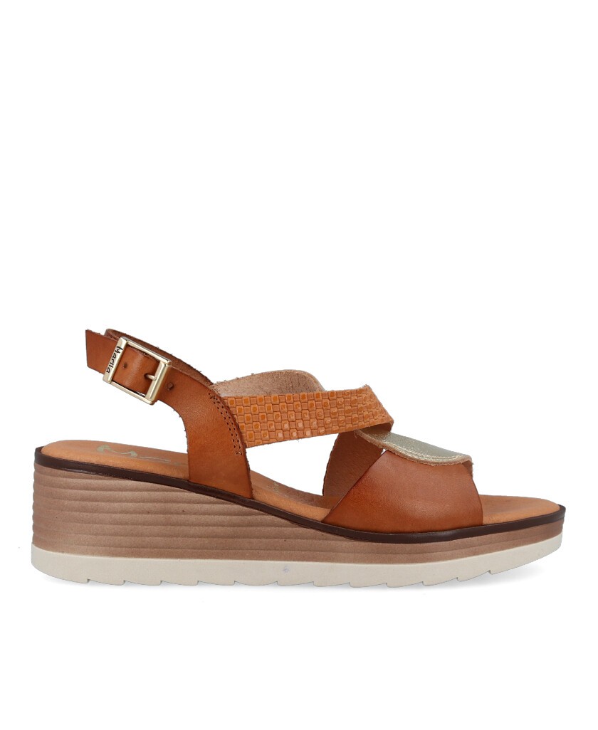 Sandalias de piel con cuña Marila Akron