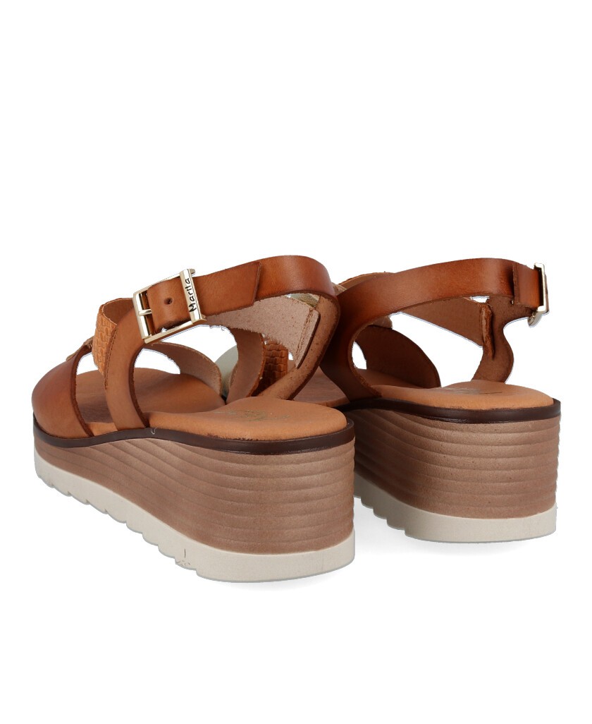Marila Akron wedge leather sandals