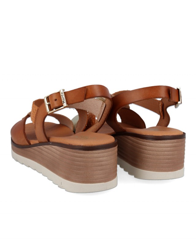 Sandalias de piel con cuña Marila Akron Sandalias de piel con cuña Marila Akron