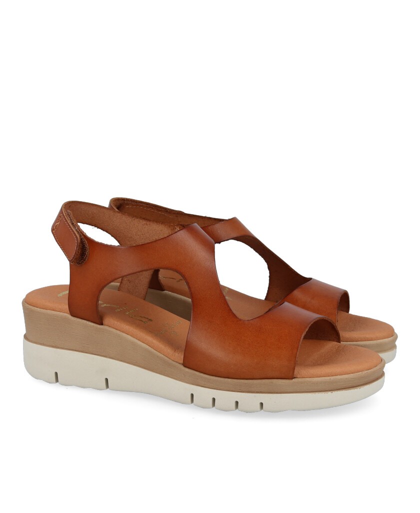 Marila Allen womens leather wedge sandals