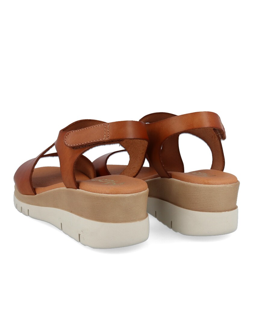 Marila Allen womens leather wedge sandals