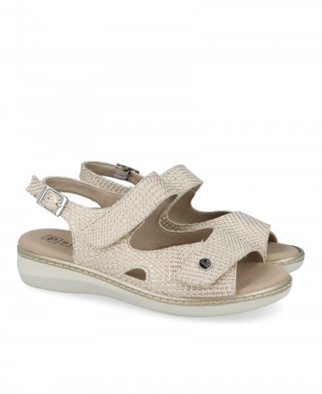 Metallic beige open sandal Pitillos 10300