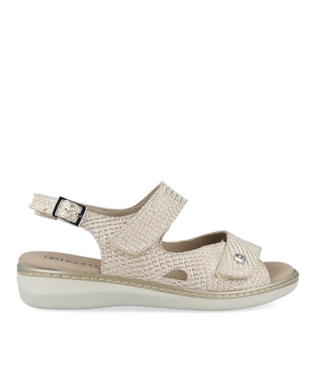 Metallic beige open sandal Pitillos 10300