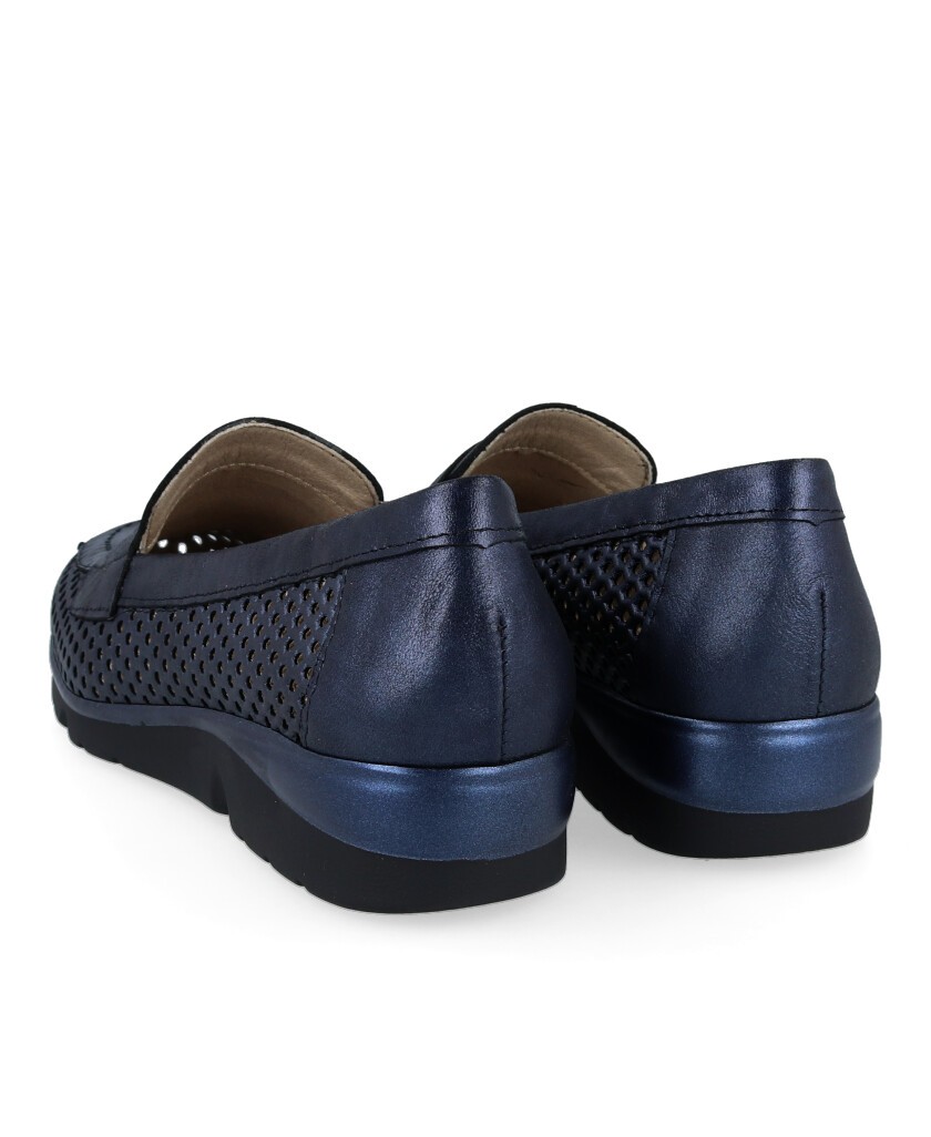 Navy blue moccasin for women Pitillos 10321
