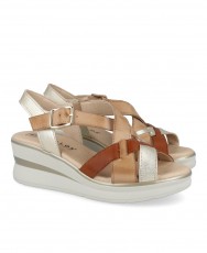 Sandalia multicolor con cuña Pitillos 10360