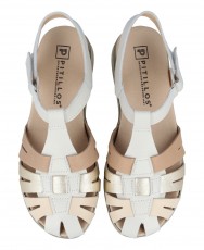 Multicolor leather wedge sandal Pitillos 20110