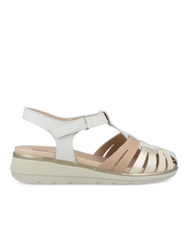 Multicolor leather wedge sandal Pitillos 20110