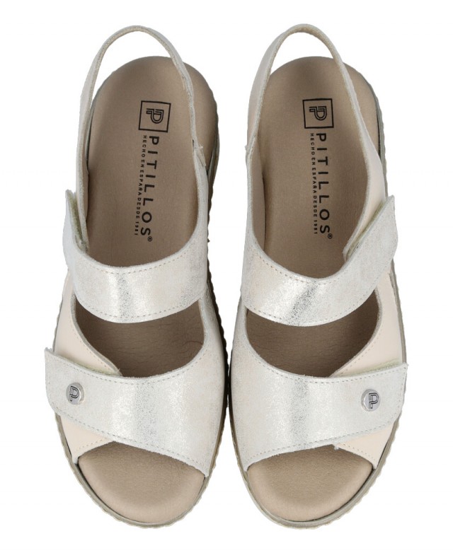 Pitillos 10312 beige women's wedge sandals