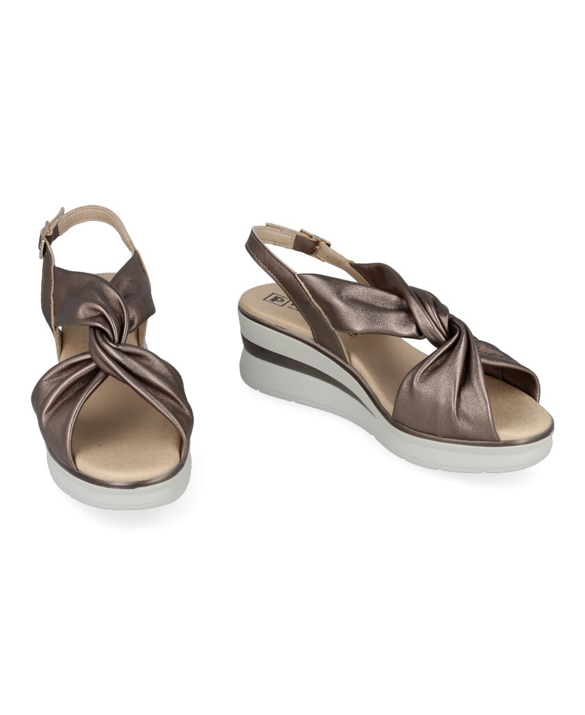 Pitillos 10365 metallic wedge sandals