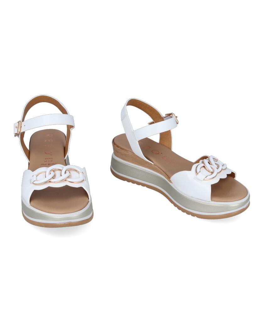 White Wedge Sandal Repo Phil Gatiér 19234