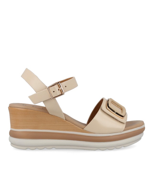 Sandalia beige con cuña Repo Phil Gatiér 20237 Sandalia beige con cuña Repo Phil Gatiér 20237