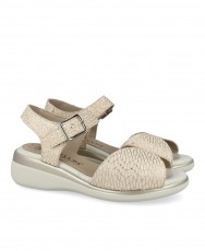 Pitillos 10343 metallic beige wedge sandal