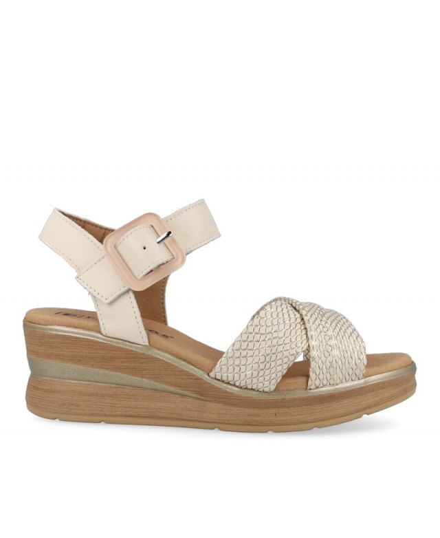 Pitillos 10355 metallic wedge sandals