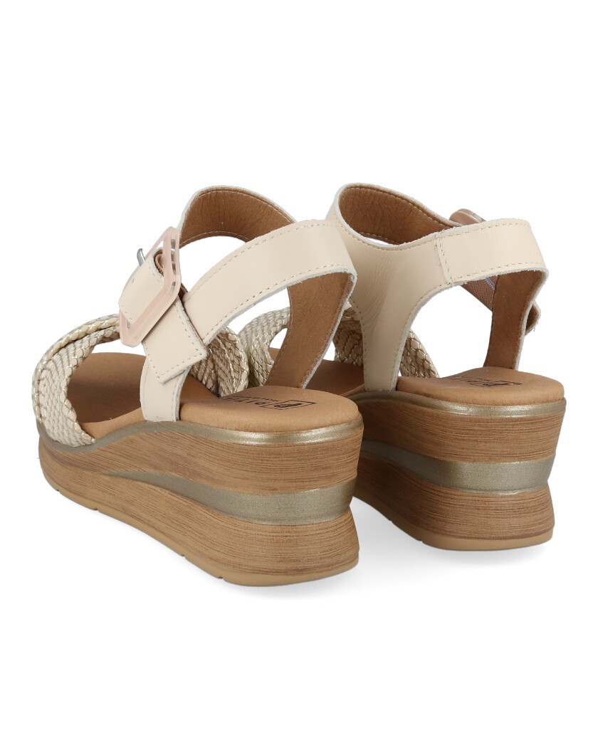 Sandalias metalizadas con cuña Pitillos 10355