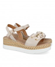 Sandalia con cuña beige Repo Phil Gatiér 50248