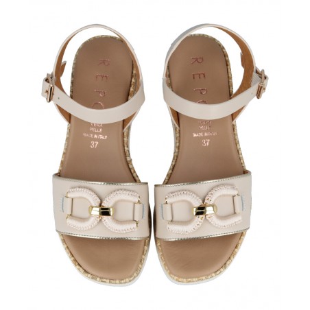 Sandalia con cuña beige Repo Phil Gatiér 50248