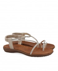 Women's Beige Glitter Sandals Exé BZX46067-A1