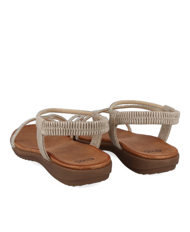 Women's Beige Glitter Sandals Exé BZX46067-A1