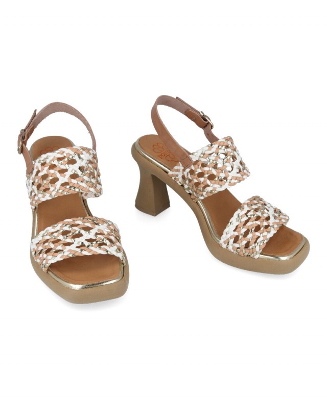 Sandalias de tacón de color blanco Porronet 3186 Sandalias de tacón de color blanco Porronet 3186