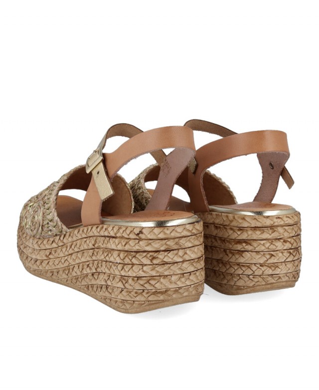 Taupe wedge sandal Porronet Dalia 3164