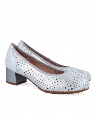 Metallic Perforated Low Heel Pitillos 10461