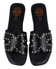 Porronet 3115 Black Studded Slip-on Sandals