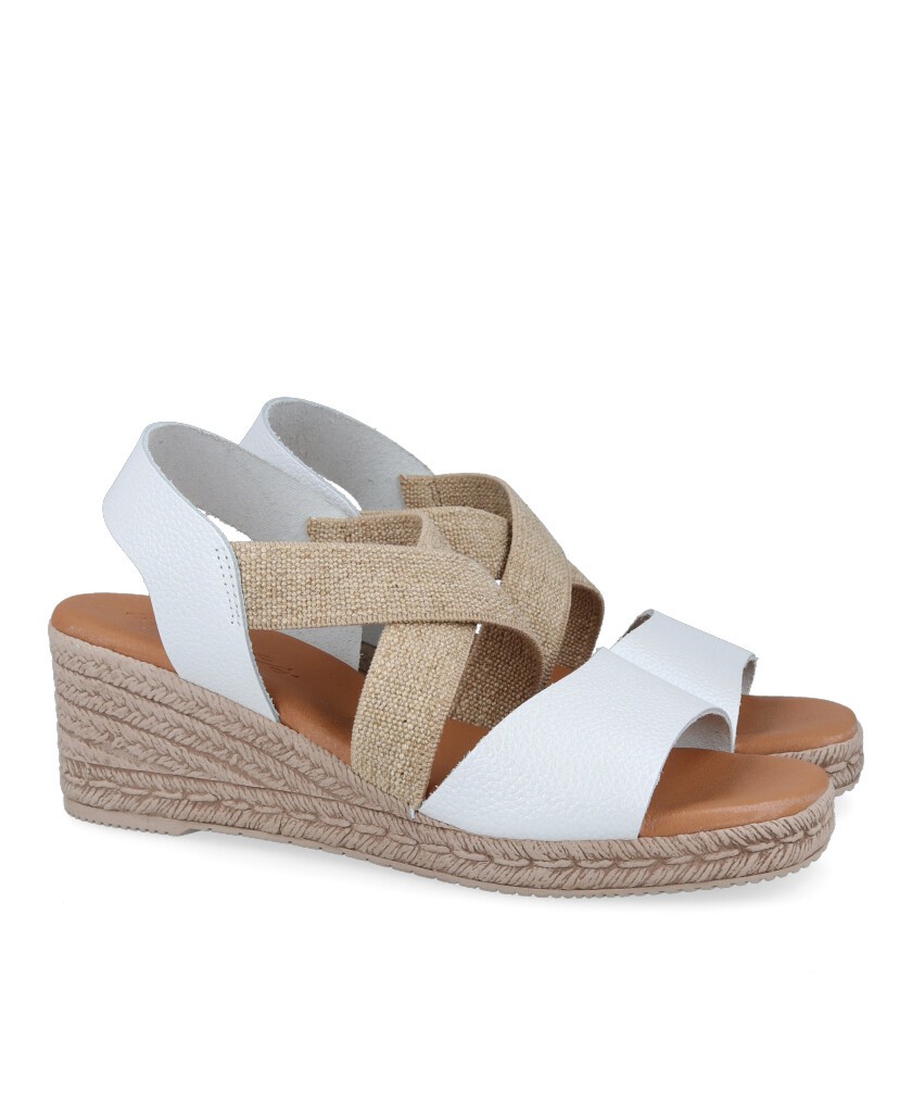 Andares 425415 White Elastic Espadrille for women