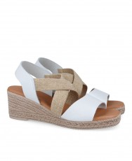 Andares 425415 White Elastic Espadrille for women
