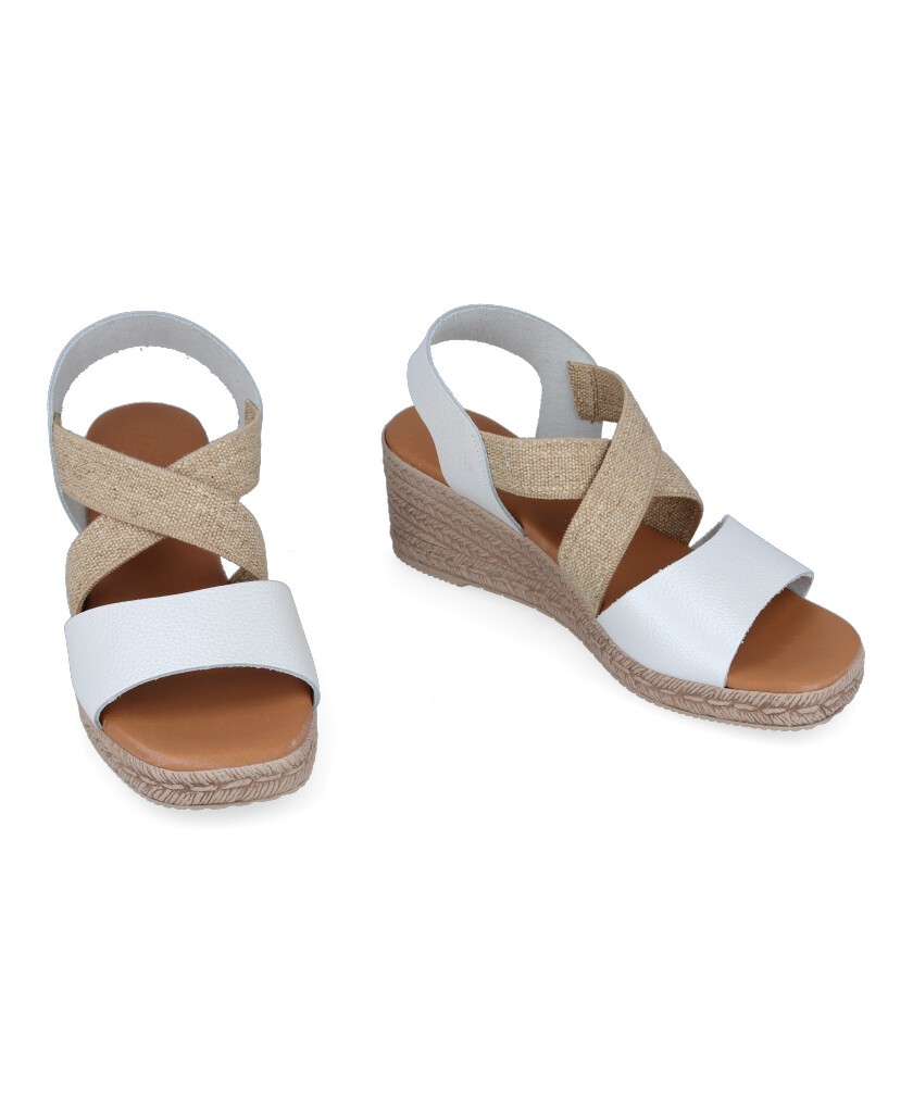 Andares 425415 White Elastic Espadrille for women