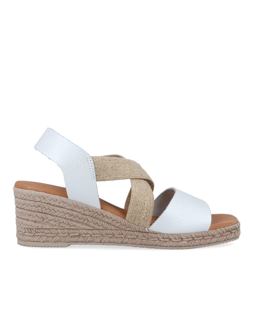 Andares 425415 White Elastic Espadrille for women