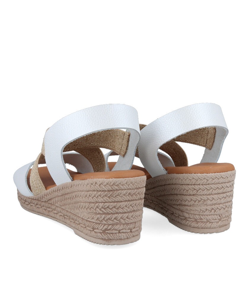 Andares 425415 White Elastic Espadrille for women