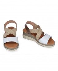 Andares 255431 Women's White Elastic Strap Sandal