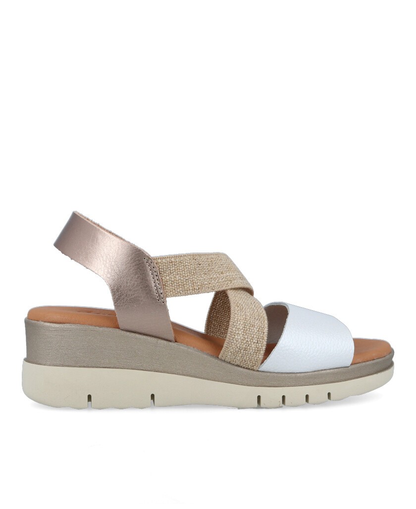 Andares 255431 Women's White Elastic Strap Sandal