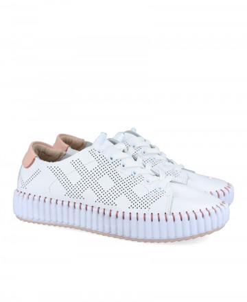 Sneaker troquelada blanca Happy Monk Mallorca-004