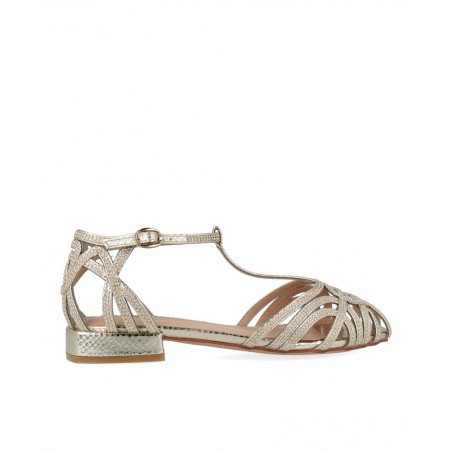 Alma en Pena 50412 gold crab sandals