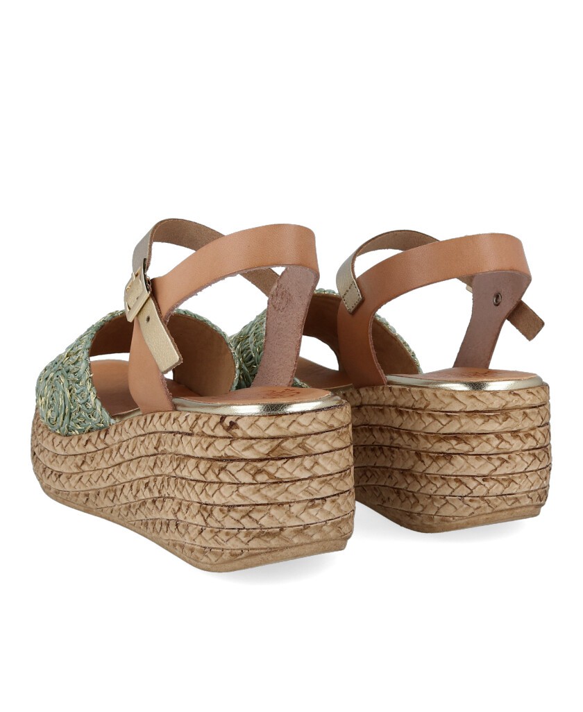 Porronet Dalia 3164 green wedge sandals
