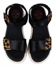 Sandalias negras animal print Porronet Naomi 3191