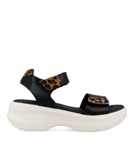 Sandalias negras animal print Porronet Naomi 3191