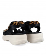 Sandalias negras animal print Porronet Naomi 3191
