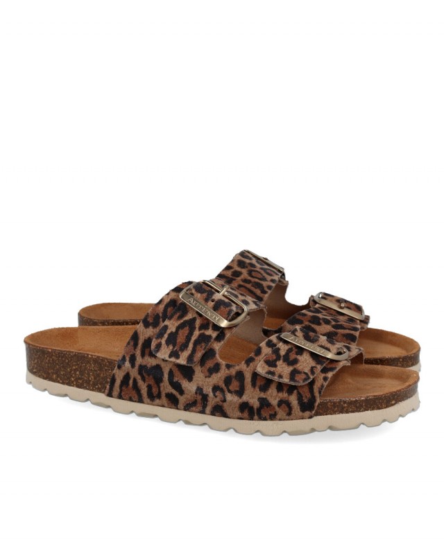 Autenti 0747 animal print sandals