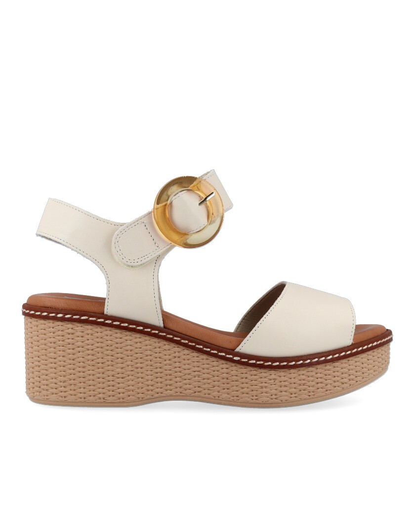 White wedge sandals Dorking D9450 made for women