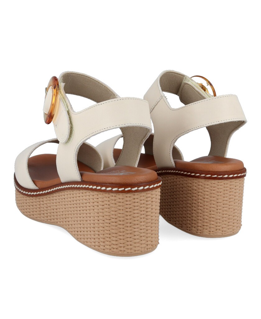 White wedge sandals Dorking D9450 made for women