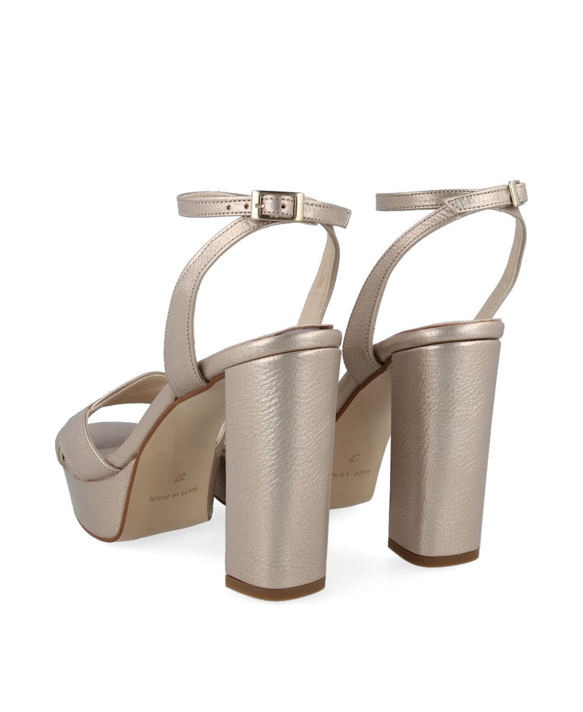 Sandalias de tacón alto metalizadas Marian 55203